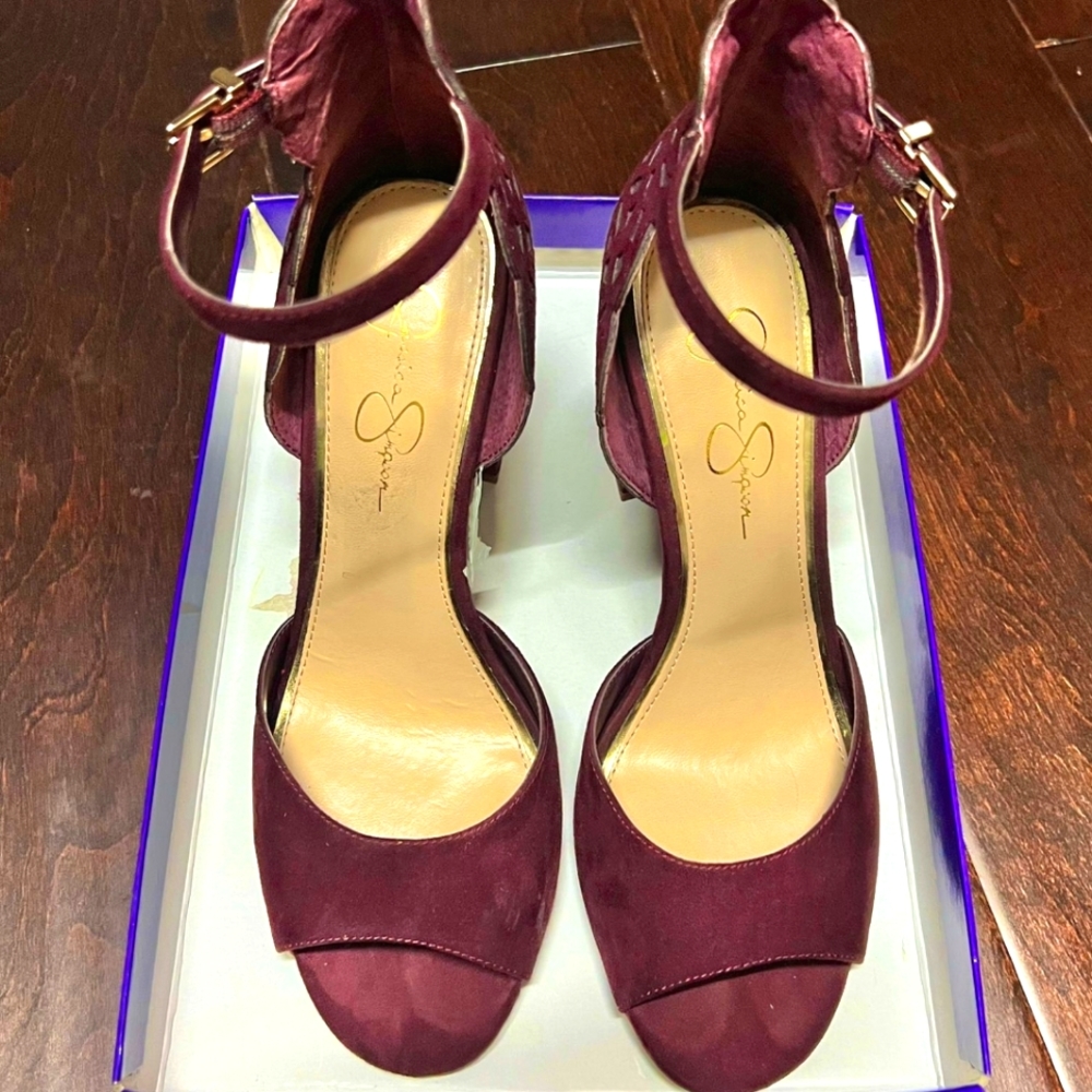Jessica Simpson - Wine Suede Heel - Size 9.5